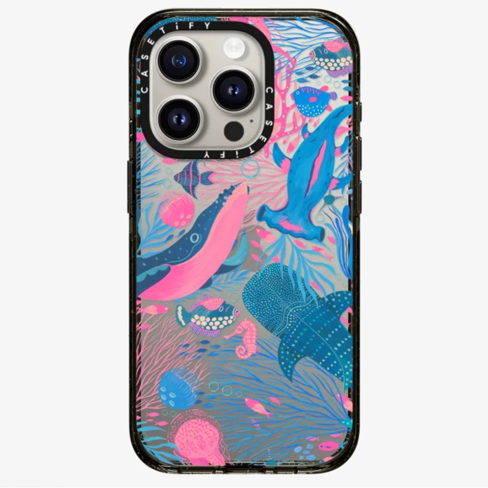 Casetify Ocean Life Phone Case - Pink and Blue iPhone 15 pro